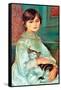 Jilie Manet with Cat-Pierre-Auguste Renoir-Framed Stretched Canvas