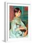 Jilie Manet with Cat-Pierre-Auguste Renoir-Framed Art Print