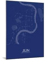 Jilin, China Blue Map-null-Mounted Poster