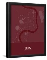 Jilin, China Red Map-null-Framed Poster