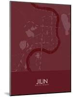 Jilin, China Red Map-null-Mounted Poster