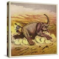 Jim Bold and an Enraged Elephant-Ernest Henry Griset-Stretched Canvas