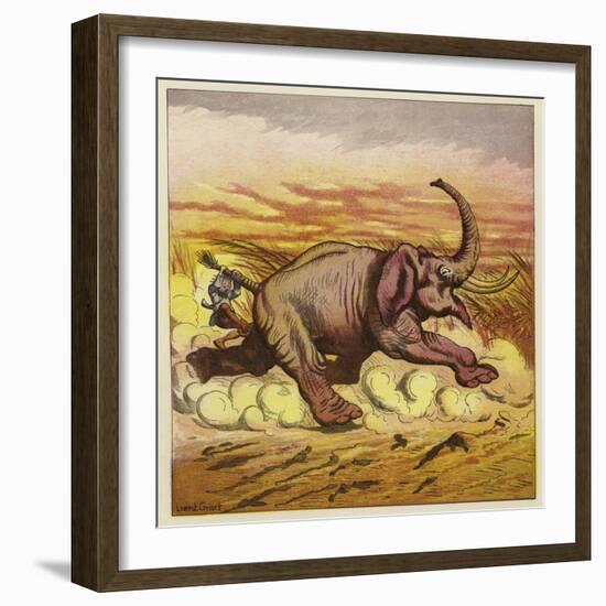 Jim Bold and an Enraged Elephant-Ernest Henry Griset-Framed Giclee Print