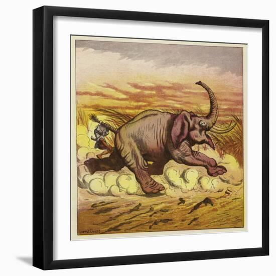 Jim Bold and an Enraged Elephant-Ernest Henry Griset-Framed Giclee Print