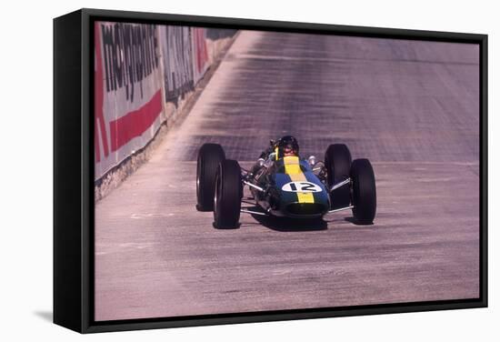 Jim Clark Driving a Lotus, Monaco Grand Prix, 1964-null-Framed Stretched Canvas