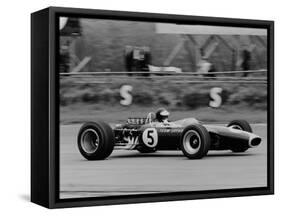 Jim Clark Driving the Lotus 49 at the British Grand Prix, Silverstone, 1967-null-Framed Stretched Canvas