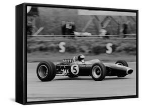 Jim Clark Driving the Lotus 49 at the British Grand Prix, Silverstone, 1967-null-Framed Stretched Canvas