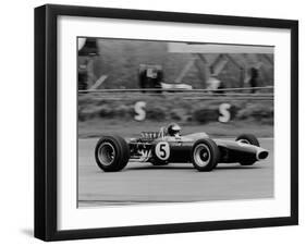 Jim Clark Driving the Lotus 49 at the British Grand Prix, Silverstone, 1967-null-Framed Premium Photographic Print