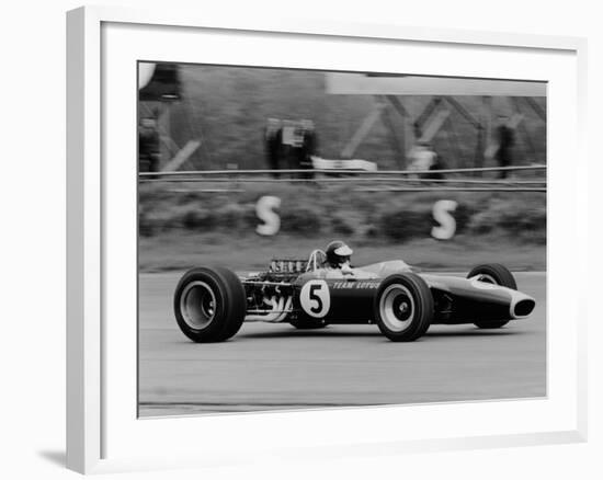 Jim Clark Driving the Lotus 49 at the British Grand Prix, Silverstone, 1967-null-Framed Photographic Print