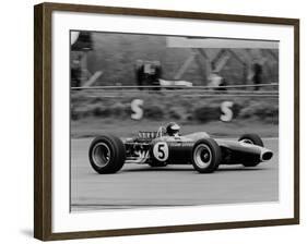 Jim Clark Driving the Lotus 49 at the British Grand Prix, Silverstone, 1967-null-Framed Photographic Print