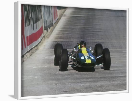 Jim Clark in Lotus Climax, 1964 Monaco Grand Prix.-null-Framed Photographic Print