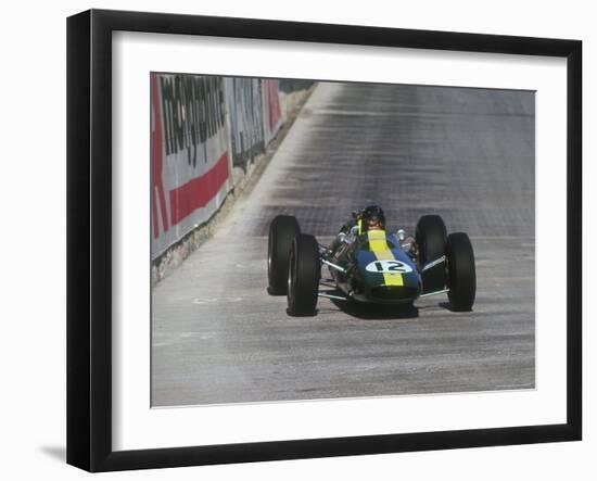 Jim Clark in Lotus Climax, 1964 Monaco Grand Prix.-null-Framed Photographic Print