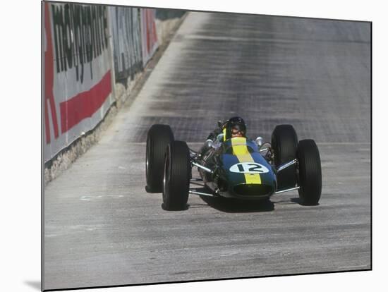 Jim Clark in Lotus Climax, 1964 Monaco Grand Prix.-null-Mounted Photographic Print