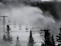 Snow Guns Pump out Man-Made Snow at Bretton Woods Ski Area, New Hampshire, November 20, 2006-Jim Cole-Framed Stretched Canvas