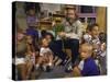 Jim Henson with Muppet, Kids at Jim Henson Productions Townhouse, Promote "Reading is Fundamental"-Ted Thai-Stretched Canvas