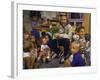 Jim Henson with Muppet, Kids at Jim Henson Productions Townhouse, Promote "Reading is Fundamental"-Ted Thai-Framed Premium Photographic Print