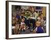 Jim Henson with Muppet, Kids at Jim Henson Productions Townhouse, Promote "Reading is Fundamental"-Ted Thai-Framed Premium Photographic Print