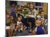 Jim Henson with Muppet, Kids at Jim Henson Productions Townhouse, Promote "Reading is Fundamental"-Ted Thai-Mounted Premium Photographic Print