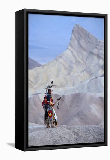 Jim Jellowhawk at Zabriskie Point, Death Valley National Park, California, Usa Mr-Christian Heeb-Framed Stretched Canvas