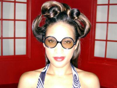 African-American Female with Funky Hair and Glasses
