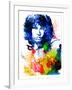 Jim Morrison Watercolor-Jack Hunter-Framed Art Print