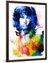 Jim Morrison Watercolor-Jack Hunter-Framed Art Print