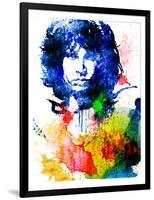 Jim Morrison Watercolor-Jack Hunter-Framed Art Print