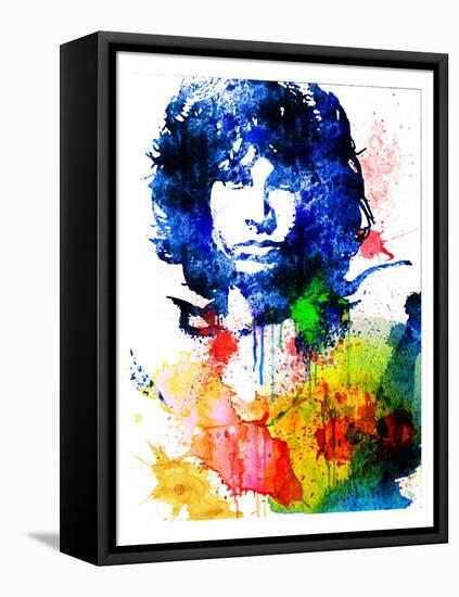 Jim Morrison Watercolor-Jack Hunter-Framed Stretched Canvas