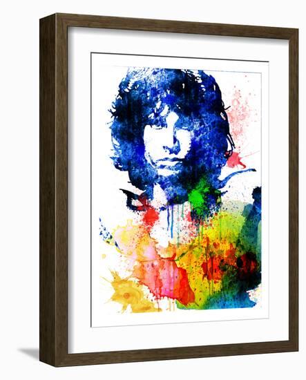 Jim Morrison Watercolor-Jack Hunter-Framed Art Print