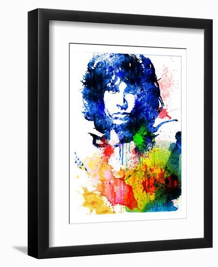 Jim Morrison Watercolor-Jack Hunter-Framed Art Print