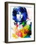 Jim Morrison Watercolor-Jack Hunter-Framed Art Print