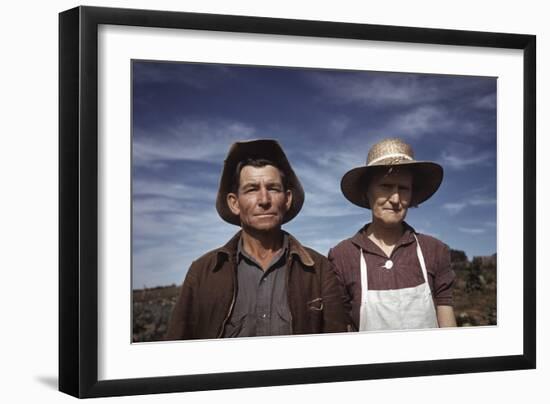 Jim Norris and Wife Homesteaders in Pie Town New Mexico. Oct, 1940-null-Framed Photo