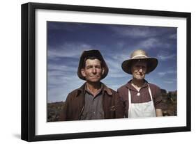 Jim Norris and Wife Homesteaders in Pie Town New Mexico. Oct, 1940-null-Framed Photo