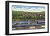 Jim Thorpe, Pennsylvania - View of East Mauch Chunk and Rr Junction-Lantern Press-Framed Art Print