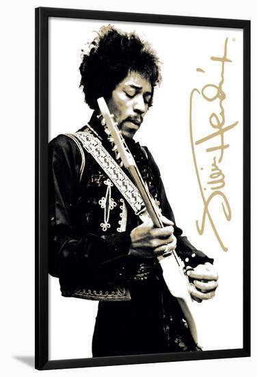 Jimi Hendrix – B&W-null-Lamina Framed Poster