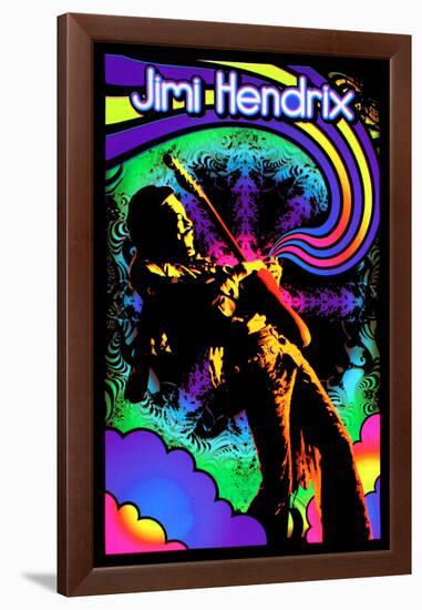 Jimi Hendrix - Guitar Solo-null-Framed Blacklight Poster