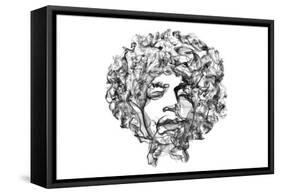 Jimi Hendrix-O.M.-Framed Stretched Canvas