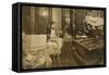 Jimmie Chinquanana 'Below Grade' Category, at Home in New York Behind the Family Shop, 1913-Lewis Wickes Hine-Framed Stretched Canvas