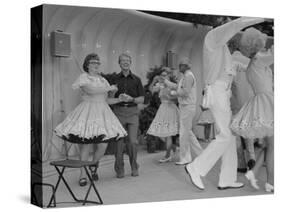 Jimmy Carter Square Dances During a Congressional Picnic on the South Lawn, 1970s-null-Stretched Canvas