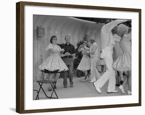 Jimmy Carter Square Dances During a Congressional Picnic on the South Lawn, 1970s-null-Framed Photo