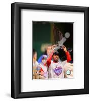 Jimmy Rollins With World Series Trophy-null-Framed Photographic Print