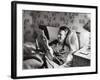 Jimmy Stewart, Dressed in Silk Pajamas Reading Magazine in Bed in Family Home-Peter Stackpole-Framed Premium Photographic Print