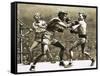 Jimmy Wilde Boxing Pancho Villa in New York-Pat Nicolle-Framed Stretched Canvas