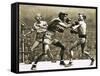 Jimmy Wilde Boxing Pancho Villa in New York-Pat Nicolle-Framed Stretched Canvas
