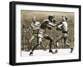 Jimmy Wilde Boxing Pancho Villa in New York-Pat Nicolle-Framed Giclee Print