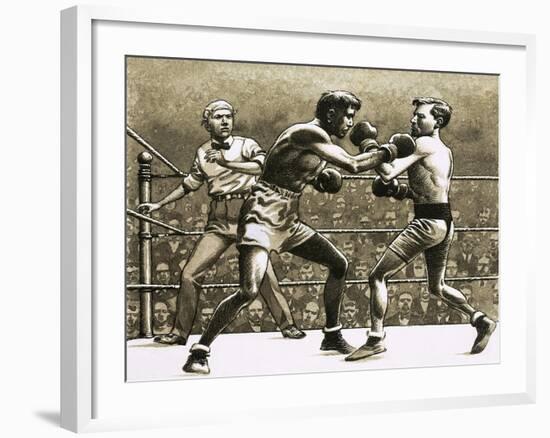 Jimmy Wilde Boxing Pancho Villa in New York-Pat Nicolle-Framed Giclee Print