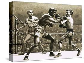 Jimmy Wilde Boxing Pancho Villa in New York-Pat Nicolle-Stretched Canvas
