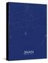 Jinan, China Blue Map-null-Stretched Canvas