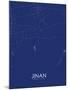 Jinan, China Blue Map-null-Mounted Poster