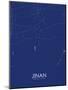 Jinan, China Blue Map-null-Mounted Poster